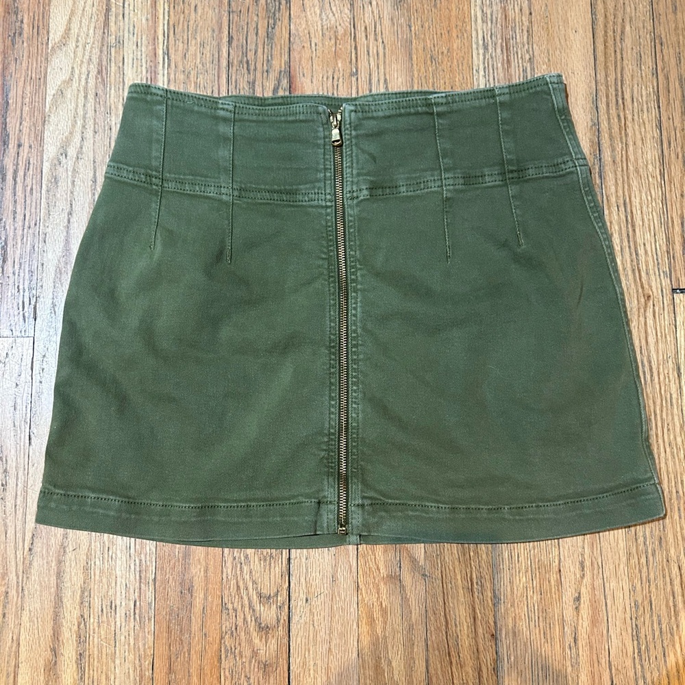 Free People We The Free Virgo Mini Skirt Women's Size 32 Cadet Green Denim